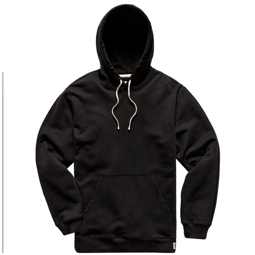 Reigning Champ Black Hoodie with Cream Drawstrings